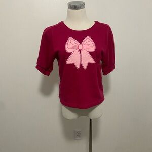 a new day Red Sweatshirt with Pink Bow